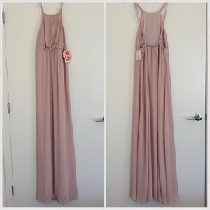 New Show Me Your Mumu blush pink bridesmaid Amanda chiffon Maxi Dress size small